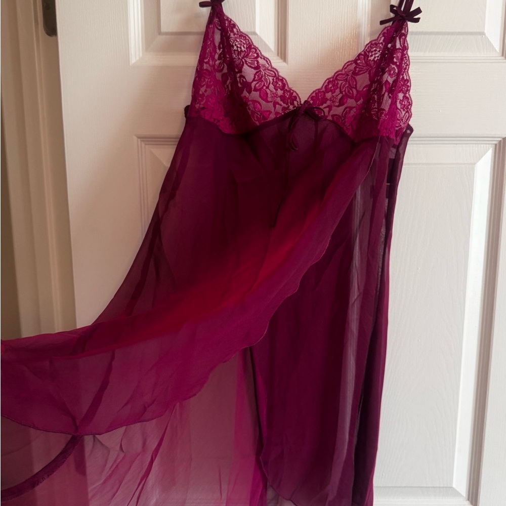 Frederick’s of Hollywood Burgundy Lace Babydoll Lingerie – XL - Picture 4 of 4